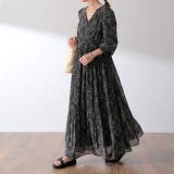 ブラックランダムドット | ワンピース シフォン プリーツ ロングワンピース レディース プリーツワンピ | HUG.U