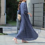 ネイビーガーデン | ワンピース シフォン プリーツ ロングワンピース レディース プリーツワンピ | HUG.U