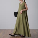 オリーブ | ワンピース レディース 麻 綿 ワンピ マキシ ロング ロングワンピース ノー | HUG.U