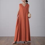 テラコッタ | ワンピース レディース 麻 綿 ワンピ マキシ ロング ロングワンピース ノー | HUG.U