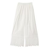 B柄ホワイト | ペチパンツ 綿100% コットン パンツ ペチコート インナー レイヤード 重 | HUG.U