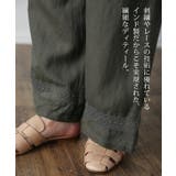 ワイドパンツ レディース パンツ リネン レーヨン 刺繍 レース ゆったり ナ | HUG.U | 詳細画像6 