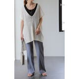 パンツ レディース ワイドパンツ ロング フレアパンツ センターライン ゴム | HUG.U | 詳細画像12 