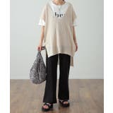 パンツ レディース ワイドパンツ ロング フレアパンツ センターライン ゴム | HUG.U | 詳細画像8 