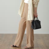 ベージュ | パンツ レディース ワイドパンツ ロング フレアパンツ センターライン ゴム | HUG.U