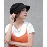 ブラック | 帽子 レディース UVカット 紫外線対策 キャスケット 紫外線 日よけ つば広 | HUG.U