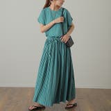 アクア(Uネック) | ワンピース Tシャツ ロングワンピ プリーツ Tシャツワンピ 二の腕カバー U | HUG.U