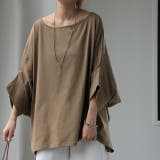 モカ | Tシャツ レディース トップス ドルマンスリーブ 二の腕カバー チュニック オ | HUG.U