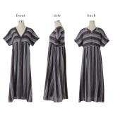 ワンピース 綿 麻 シャツワンピース ストライプ ボーダー マルチボーダー リ | HUG.U | 詳細画像23 