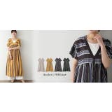 ワンピース 綿 麻 シャツワンピース ストライプ ボーダー マルチボーダー リ | HUG.U | 詳細画像25 