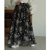 スカート シフォン 花柄 ロングスカート フレア ロング ゴム 大柄 小花柄 | HUG.U | 詳細画像10
