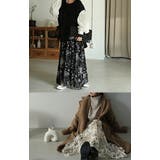 スカート シフォン 花柄 ロングスカート フレア ロング ゴム 大柄 小花柄 | HUG.U | 詳細画像15
