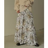スカート シフォン 花柄 ロングスカート フレア ロング ゴム 大柄 小花柄 | HUG.U | 詳細画像5