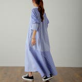 ブルー | ワンピース レディース シャツワンピース シャツ ロングシャツ ストライプ ロ | HUG.U