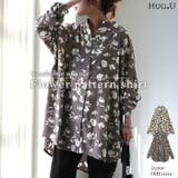 シャツ レディース トップス 花柄 とろみ シワになりにくい お尻が隠れる 長 | HUG.U | 詳細画像1 