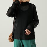 ブラック | トップス レディース メッシュ メッシュニット レイヤード 透かし編みニット | HUG.U