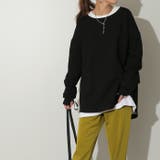 ブラック | トップス レディース ロンT 綿100% カットソー ポケット 長袖 Tシャツ | HUG.U