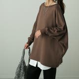 チョコレートモカ | トップス レディース ロンT ドルマン カットソー 長袖 Tシャツ チュニック | HUG.U