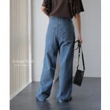 デニム レディース ハイライズ パンツ ストレート デニムパンツ ワイドパンツ | HUG.U | 詳細画像19 