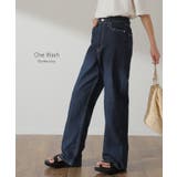 デニム レディース ハイライズ パンツ ストレート デニムパンツ ワイドパンツ | HUG.U | 詳細画像20 