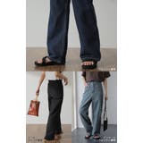 デニム レディース ハイライズ パンツ ストレート デニムパンツ ワイドパンツ | HUG.U | 詳細画像9 