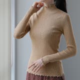 ラテベージュ | ニット レディース トップス ハイネック リブニット インナー レイヤード メ | HUG.U