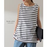 タンクトップ レディース トップス ボーダー 綿100% ノースリーブ レイヤ | HUG.U | 詳細画像14