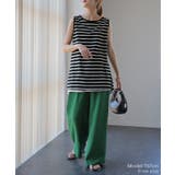 タンクトップ レディース トップス ボーダー 綿100% ノースリーブ レイヤ | HUG.U | 詳細画像3