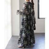 ブラックフラワー | ワンピース ロング 2点セット インナー付き シフォン ロングワンピ ペチコー | HUG.U