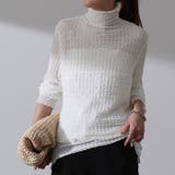 ホワイト | トップス レディース シアー インナー レイヤード シースルー ハイネック 長 | HUG.U