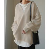 ニット レディース トップス レイヤード Vネック セーター 長袖 お尻が隠れ | HUG.U | 詳細画像5