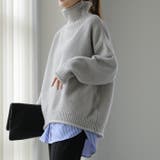 ライトグレー | ニット レディース トップス セーター タートルネック タートル 長袖 ハイネ | HUG.U