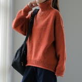 コーラルレッド | ニット レディース トップス セーター タートルネック タートル 長袖 ハイネ | HUG.U