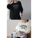 トップス レディース カットソー ロンT ロゴ 長袖 Tシャツ ロング チュニ | HUG.U | 詳細画像11 