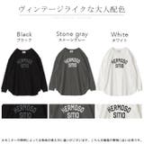 トップス レディース カットソー ロンT ロゴ 長袖 Tシャツ ロング チュニ | HUG.U | 詳細画像24 