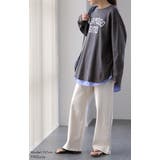 トップス レディース カットソー ロンT ロゴ 長袖 Tシャツ ロング チュニ | HUG.U | 詳細画像4 