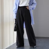 ブラック | ワイドパンツ レディース パンツ ワイド スラックス ボトムス ゴム ハイウエ | HUG.U