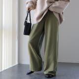 カーキ | ワイドパンツ レディース パンツ ワイド スラックス ボトムス ゴム ハイウエ | HUG.U