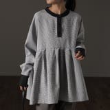 ブラック | トップス シャツ ブラウス レディース チュニック バックプリーツ | HUG.U