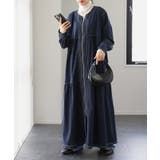 ネイビー | ワンピース ティアード ワンピース レディース ロング ロングワンピース マキ | HUG.U