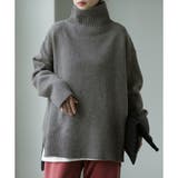 グレー | ニット レディース トップス タートルネック セーター ハイネック 長袖 ター | HUG.U
