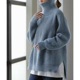 アッシュブルー | ニット レディース トップス タートルネック セーター ハイネック 長袖 ター | HUG.U
