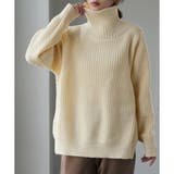 アイボリー | ニット レディース トップス タートルネック セーター ハイネック 長袖 ター | HUG.U