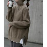 モカ | ニット レディース トップス タートルネック セーター ハイネック 長袖 ター | HUG.U