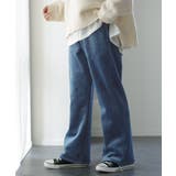 ライトブルー | パンツ レディース 裏起毛 暖か フレアパンツ ロング ボア ボトムス 厚手 | HUG.U