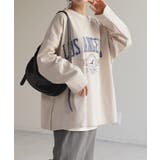 Bミルクティー | カットソー レディース トップス ロゴT 長袖 ロンT ロング Tシャツ チュ | HUG.U