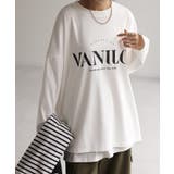 Cホワイト | カットソー レディース トップス ロゴT 長袖 ロンT ロング Tシャツ チュ | HUG.U