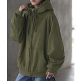 オリーブ | パーカー レディース アウター 裏ボア 極暖 トップス スウェット トレーナー | HUG.U