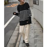 ニット レディース トップス セーター アームウォーマー 指穴 ボートネック | HUG.U | 詳細画像8 