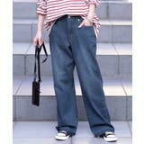 ユーズドブルー | デニム レディース パンツ バギーパンツ デニムパンツ ハイライズ ストレート | HUG.U